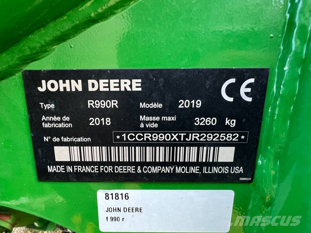 John Deere F350R & F990R Öntöző Kaszák