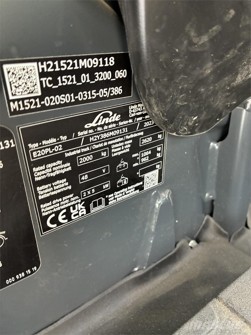 Linde E20PL Carretillas de horquilla eléctrica