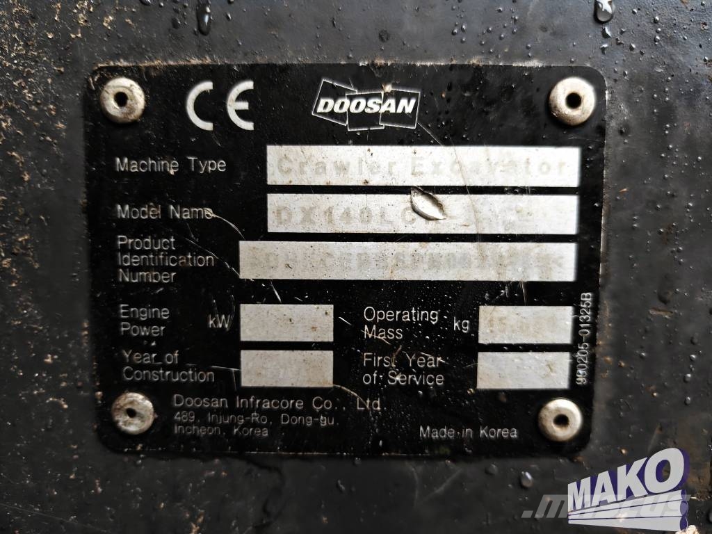 Doosan DX 140 LCR-5 Rupsgraafmachines