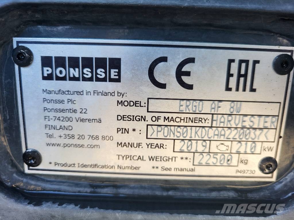 Ponsse Ergo 8W AF Cosechadoras