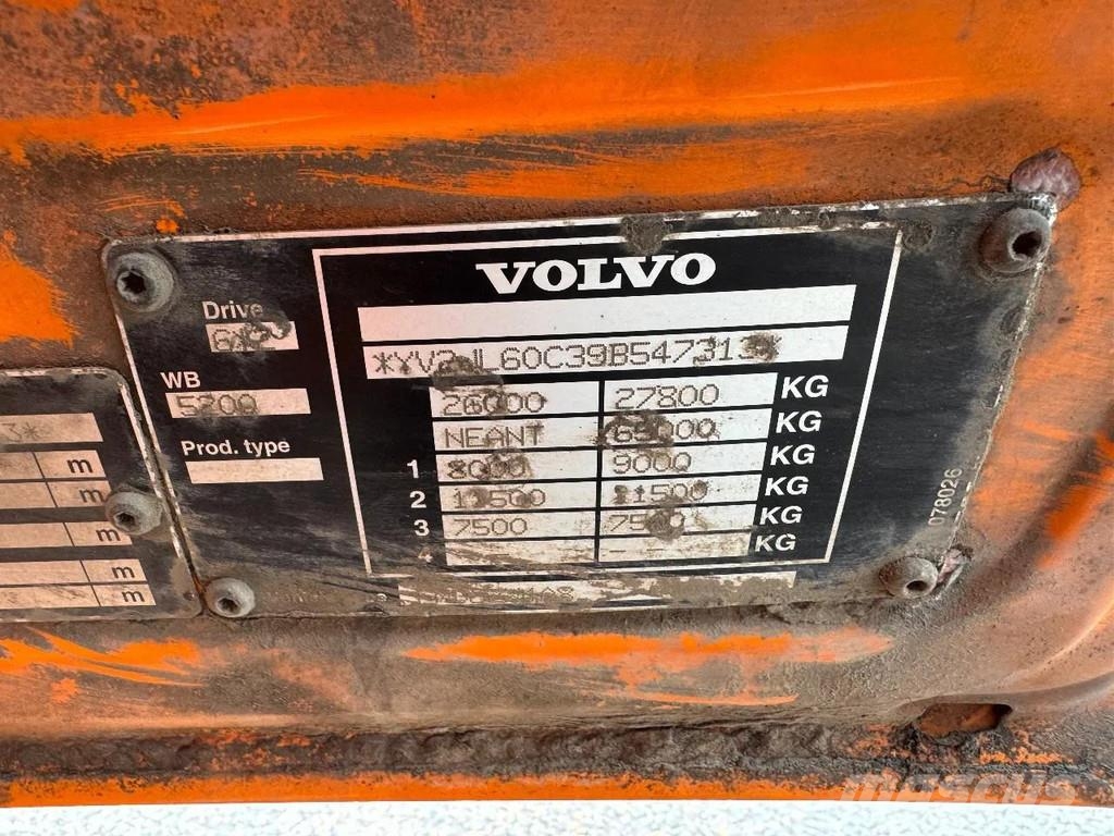 Volvo FM 340 6X2 DHOLLANDIA 2000 KG CURTAINS Camión con caja abierta