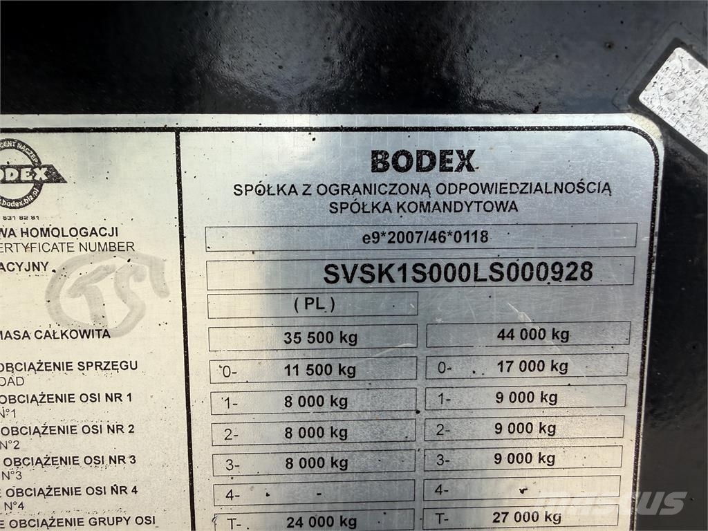 Bodex KIS3WA jednostranný vyklápač 55 m3 VIN 928 티퍼 세미 트레일러