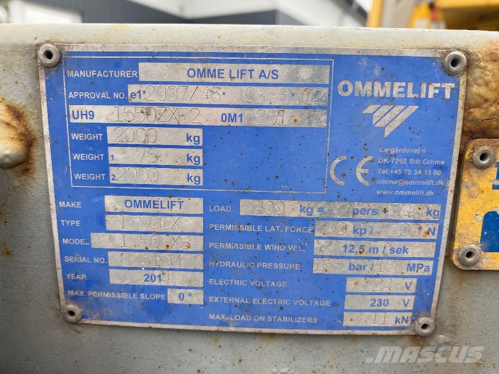 Ommelift 1550EXB Trailermonterede lifte