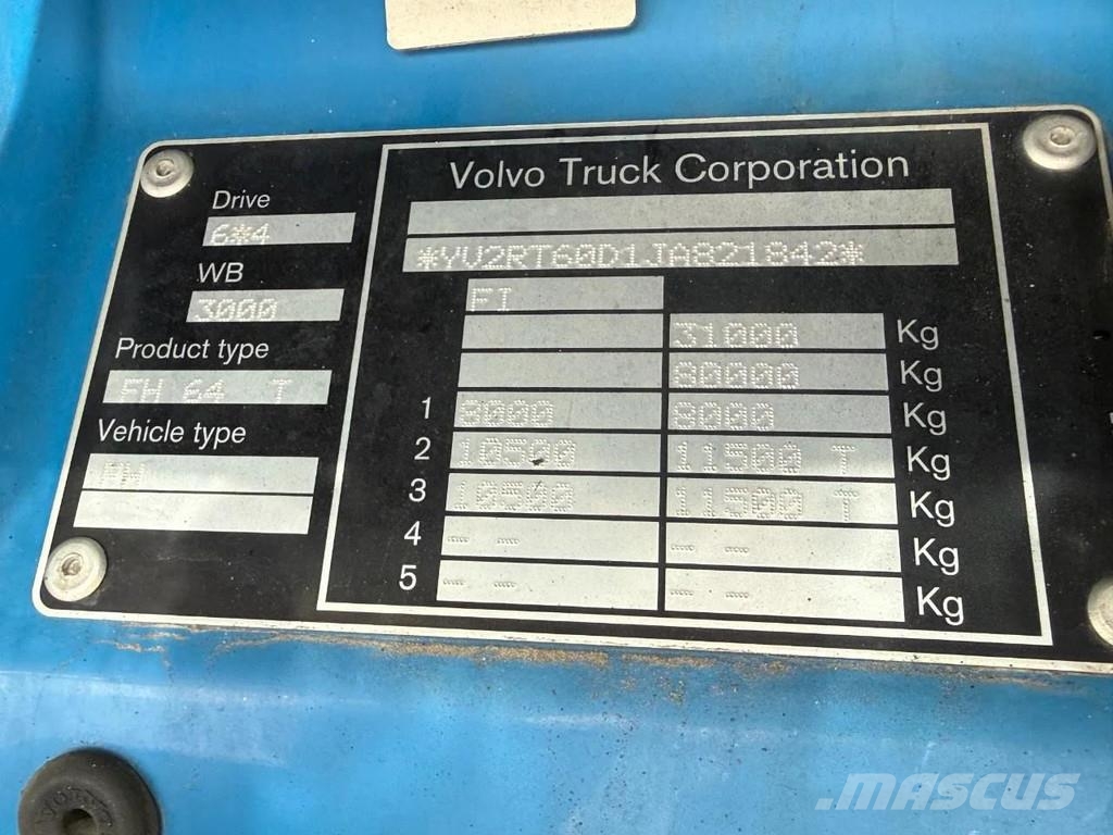 Volvo FH 540 6X4 EURO 6 Vetopöytäautot