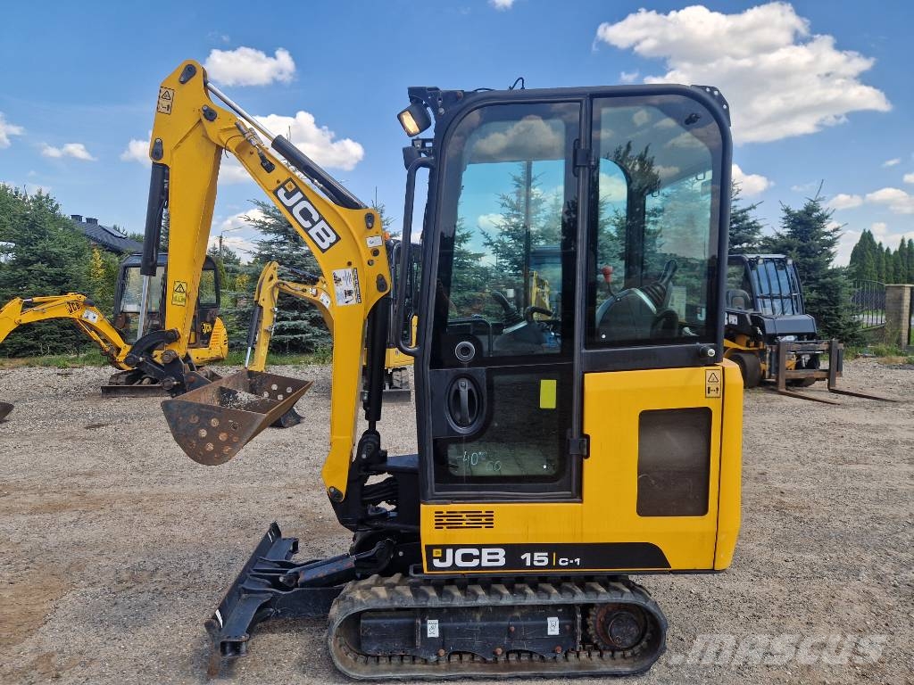 JCB 15 C-1 2019r  popokazowa  240mtg Mini ekskavatörler, 7 tona dek