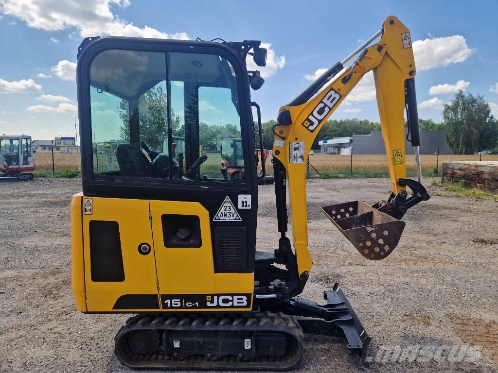 JCB 15 C-1 2019r  popokazowa  240mtg Mini ekskavatörler, 7 tona dek
