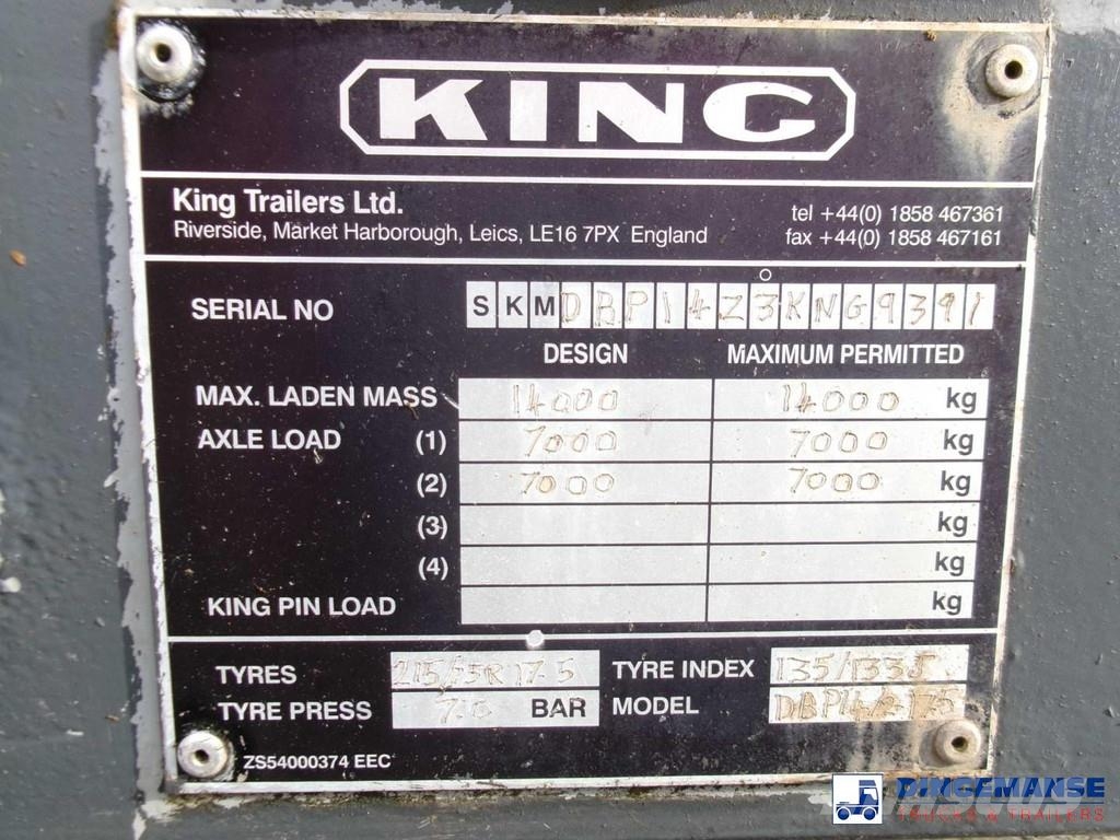 King 2-axle platform drawbar trailer 14t + ramps Platformy / Przyczepy z otwieranymi burtami