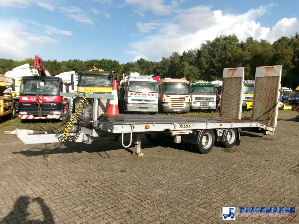 King 2-axle platform drawbar trailer 14t + ramps Platformy / Przyczepy z otwieranymi burtami