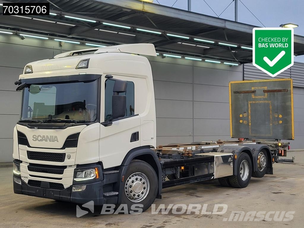Scania P500 P 6X2 2500kg Ladebordwand Lift+steering axle ケーブルリフト着脱式トラック