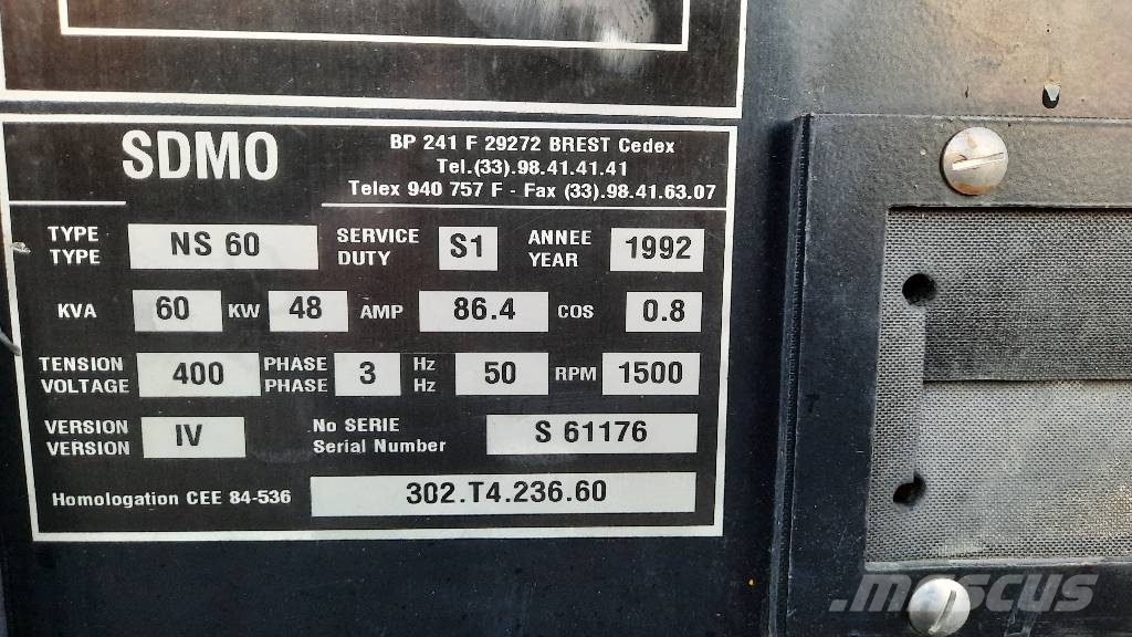 Sdmo NS 60 Dieselgeneraattorit