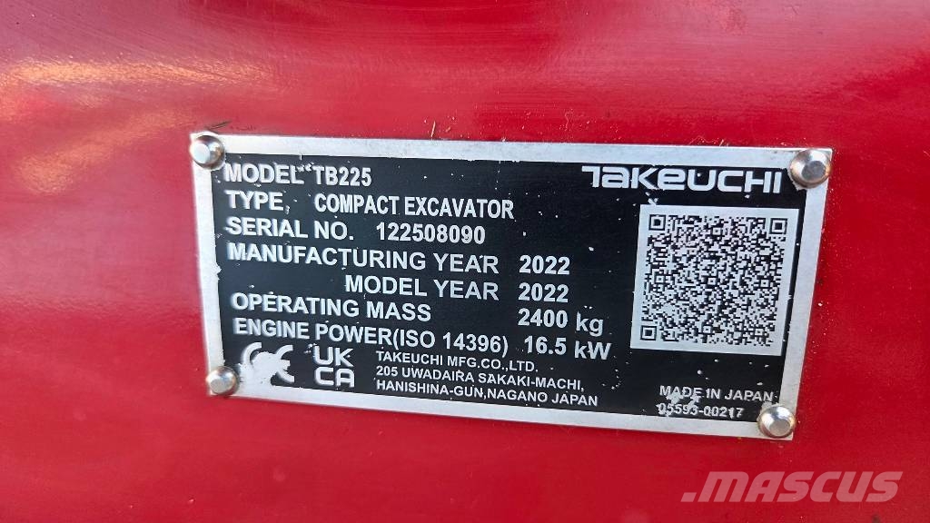 Takeuchi TB 225 Mini excavators < 7t