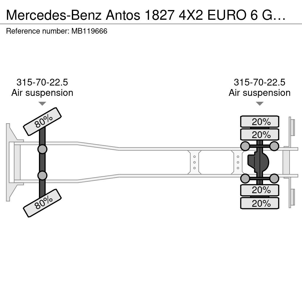 Mercedes-Benz Antos 1827 4X2 EURO 6 GESLOTEN BOX MET KLEP Camiones con caja de remolque
