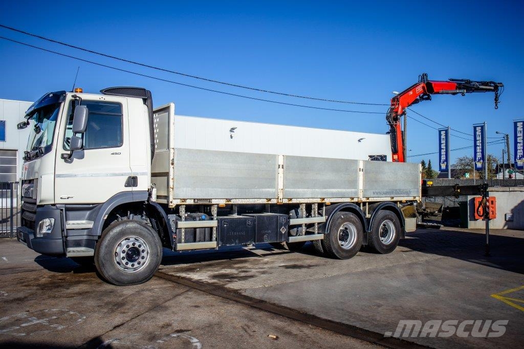 DAF CF 450-6X4+FASSI18T/M(3EXT)-78500KM 平ボディー