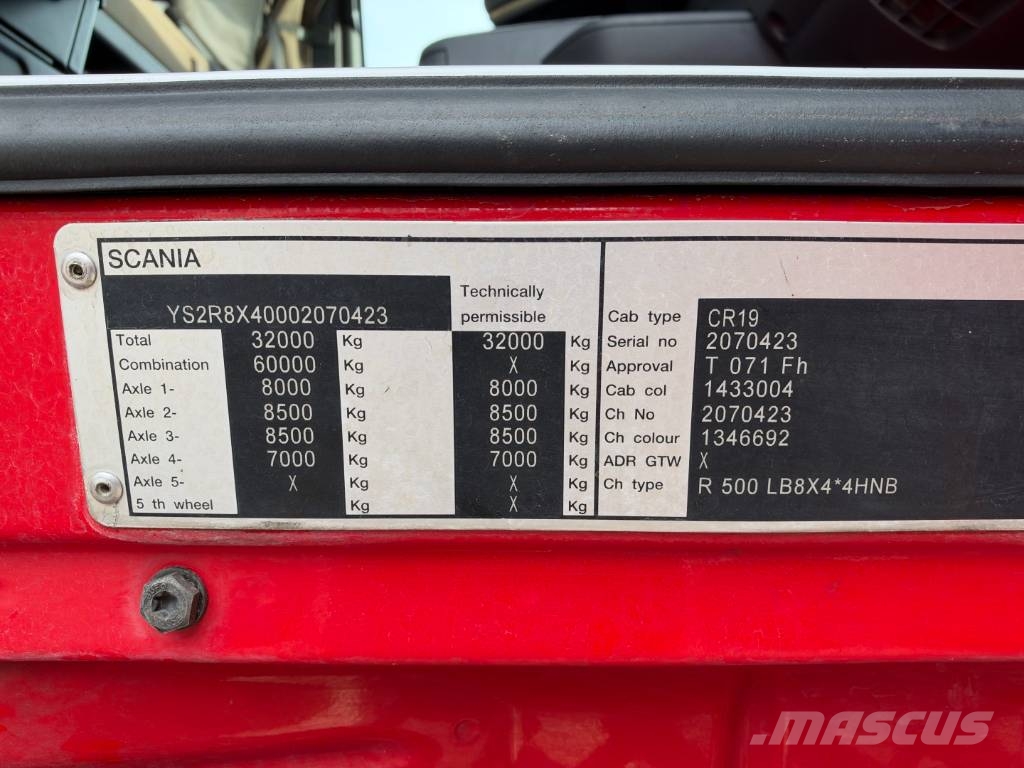 Scania R500 V8 8x4*4 CR19 Highline Tipper Euro 5 ケーブルリフト着脱式トラック