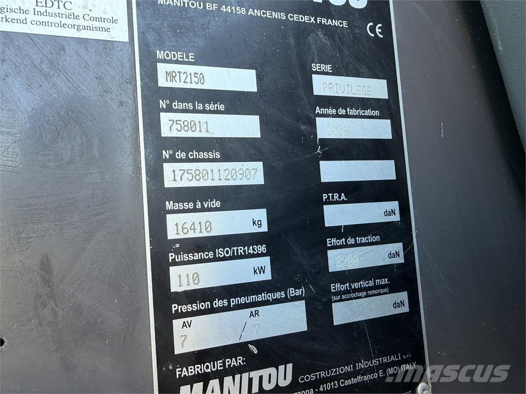 Manitou Iný model VIN 011 رافعة تلسكوبية