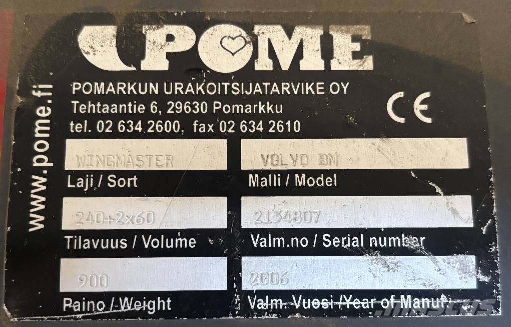 Pome Wingmaster Stora BM 360 cm Plūgai