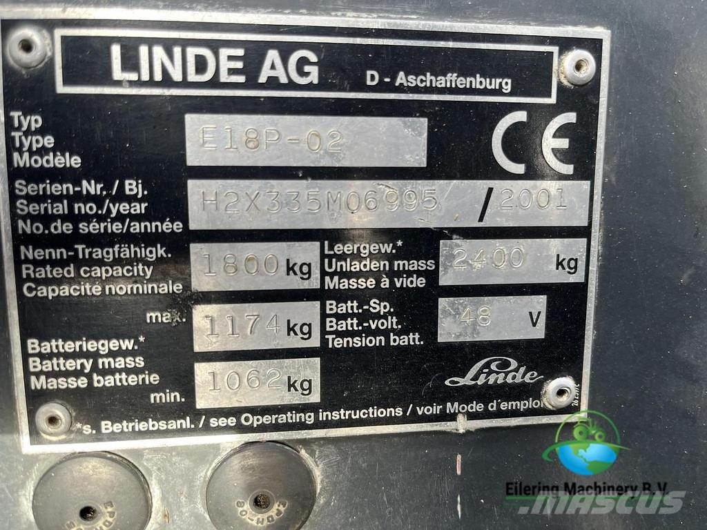 Linde E18-02 شاحنات ذات رافعات شوكية تعمل بالكهرباء