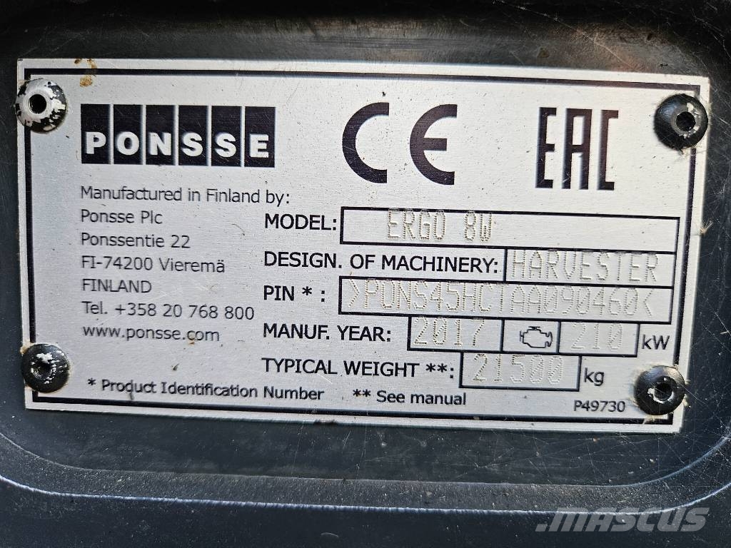 Ponsse Ergo 8W Colheitadeiras