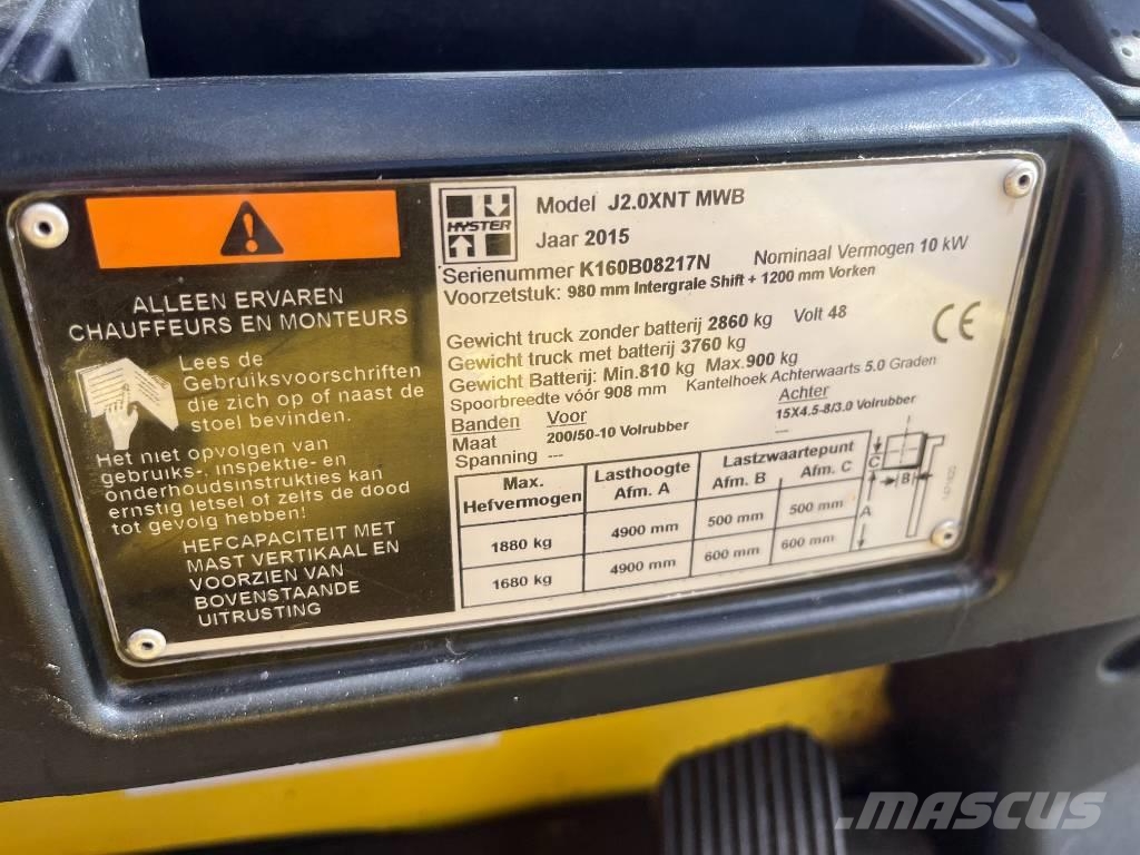 Hyster J 2.00 XNT Elektrische heftrucks