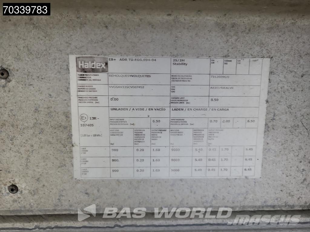 TISVOL A-830140-EALVR 3 axles ALU 24m3 Lift Axle Kippipuoliperävaunut