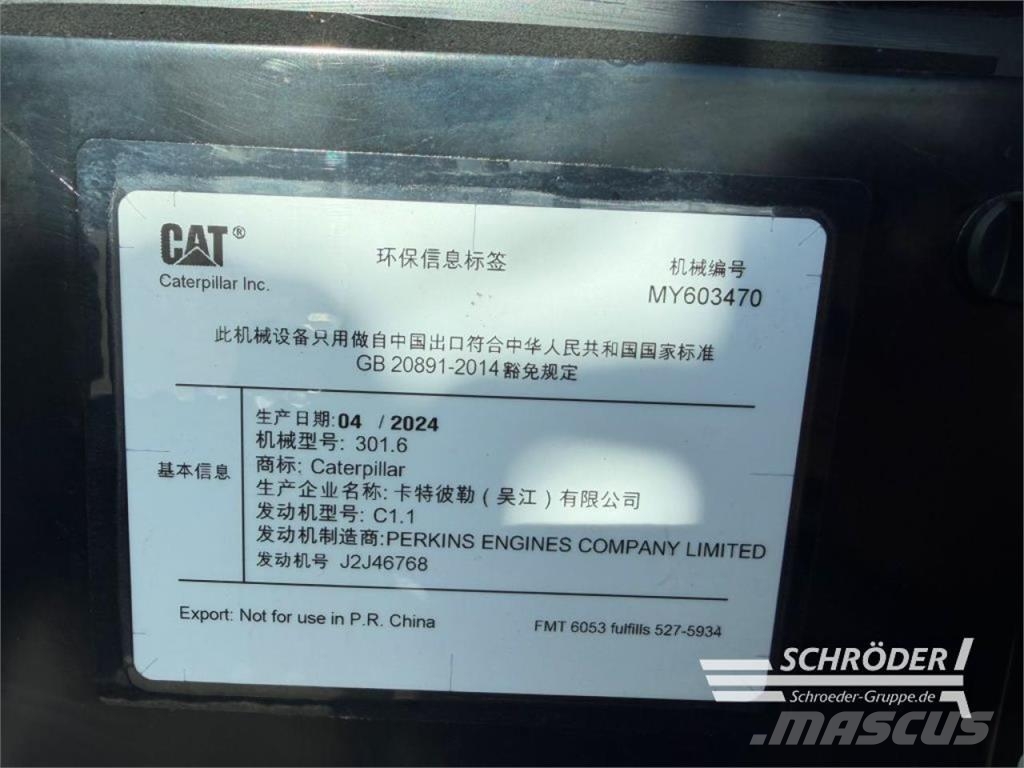 CAT 301.6 Ekskavatori uz riteņiem