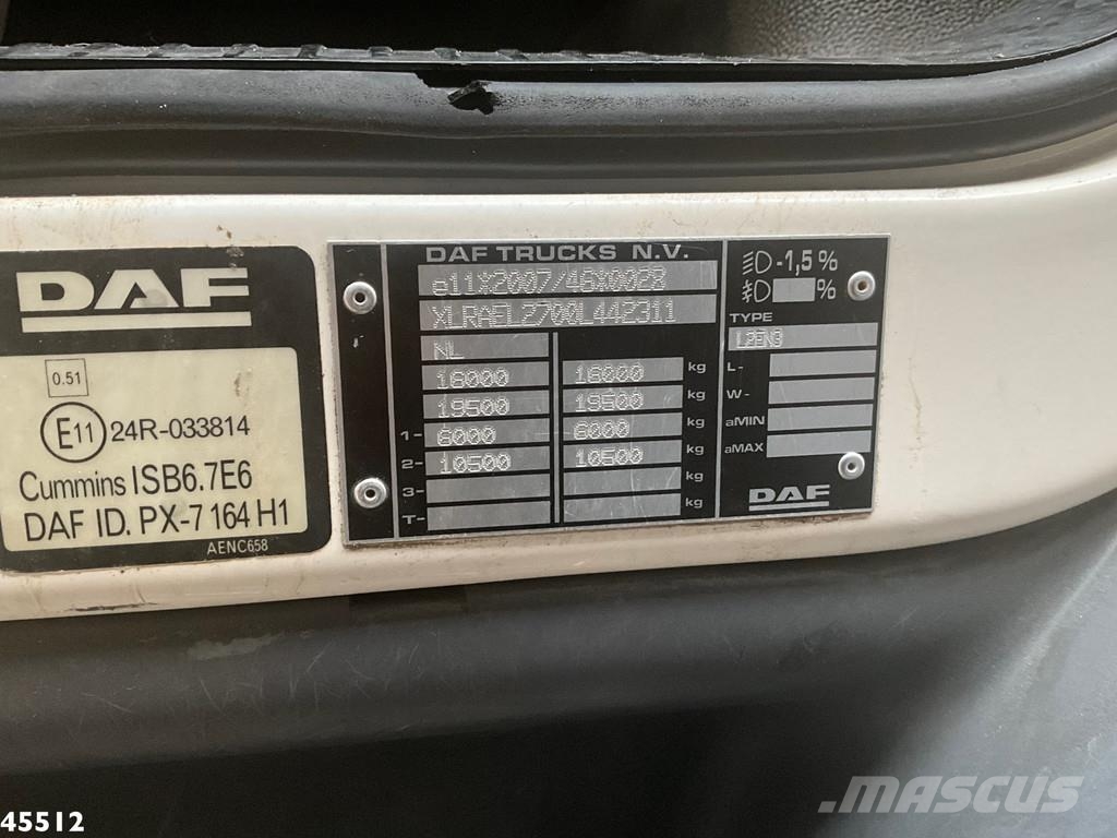DAF FAG LF 220 Euro 6 Haller 14m³ Just 122.382 km! Kamioni za otpad
