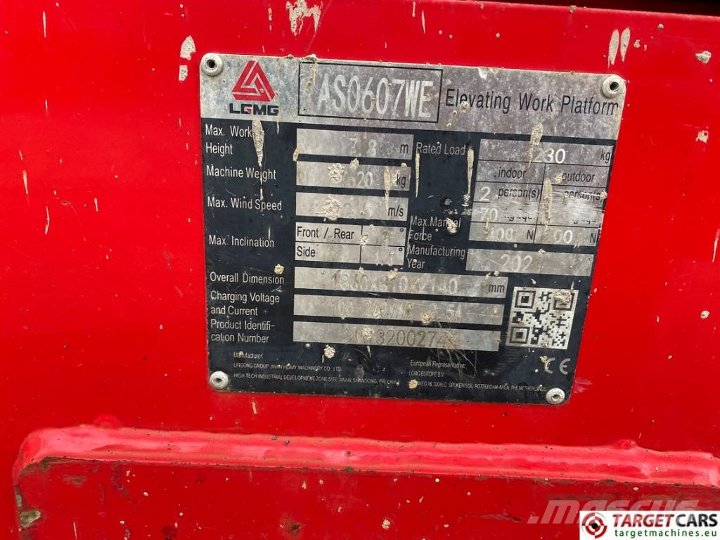 LGMG AS0607WE Electric AS0607E Scissor Work Lift 780cm Ножничные подъемники