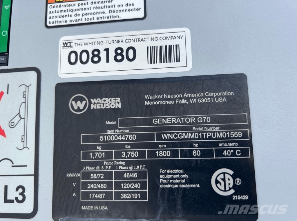 Wacker Neuson G70 Diesel generatoren