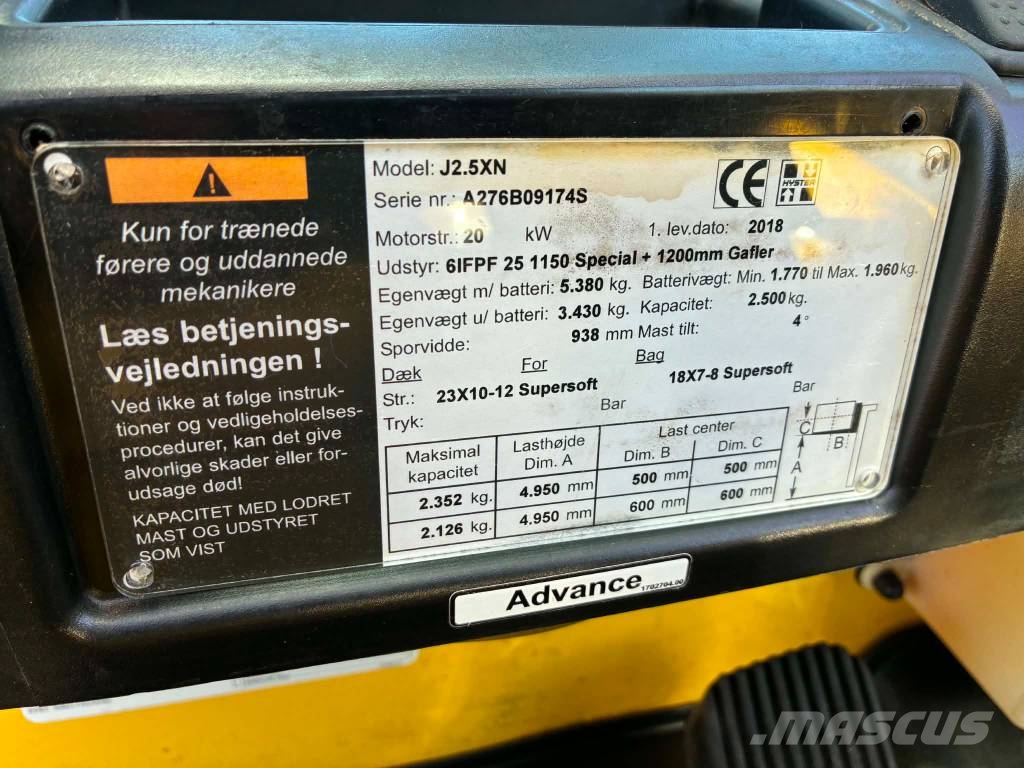 Hyster J2,5XN Carretillas de horquilla eléctrica