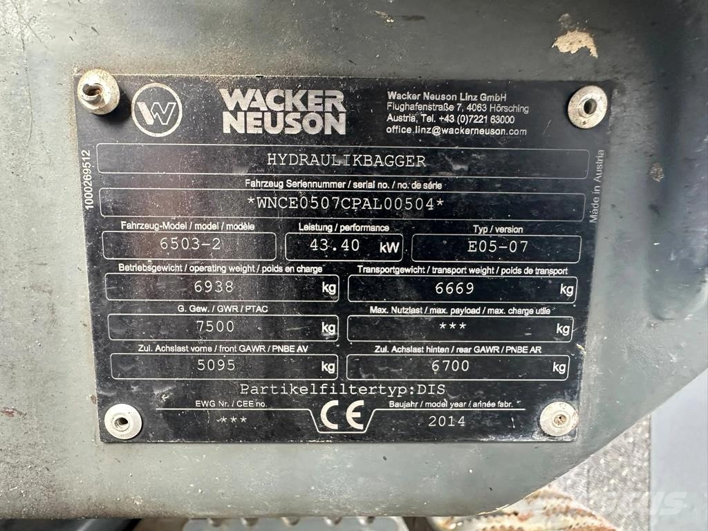 Wacker Neuson 6503-2 Minigraafmachines < 7t