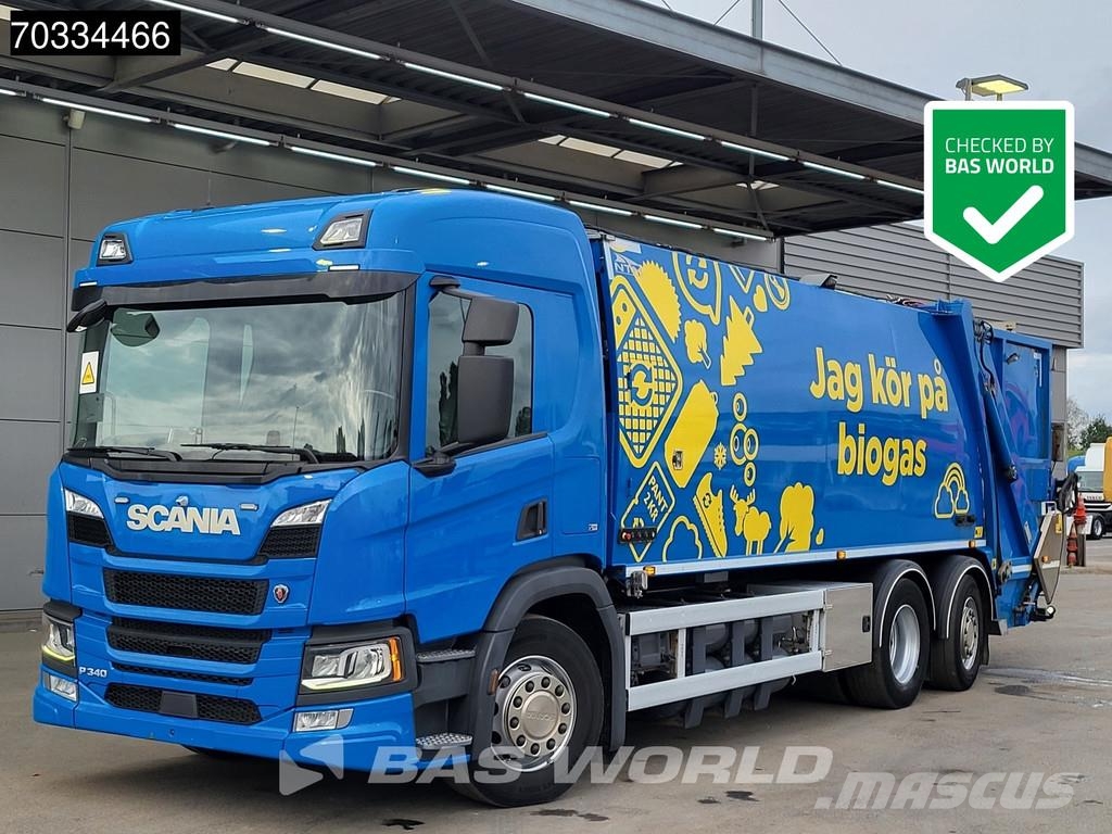 Scania P340 P 6X2 CNG ENGINE! 20m3 NTM garbage truck stee Camiones de basura