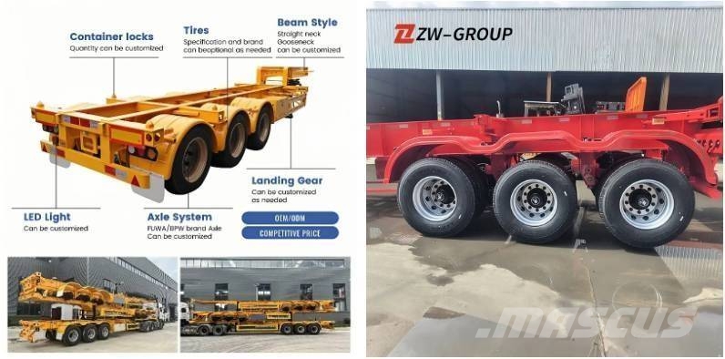 ZW Group 40ft Skeleton Semi Trailer Skeletal 세미 트레일러