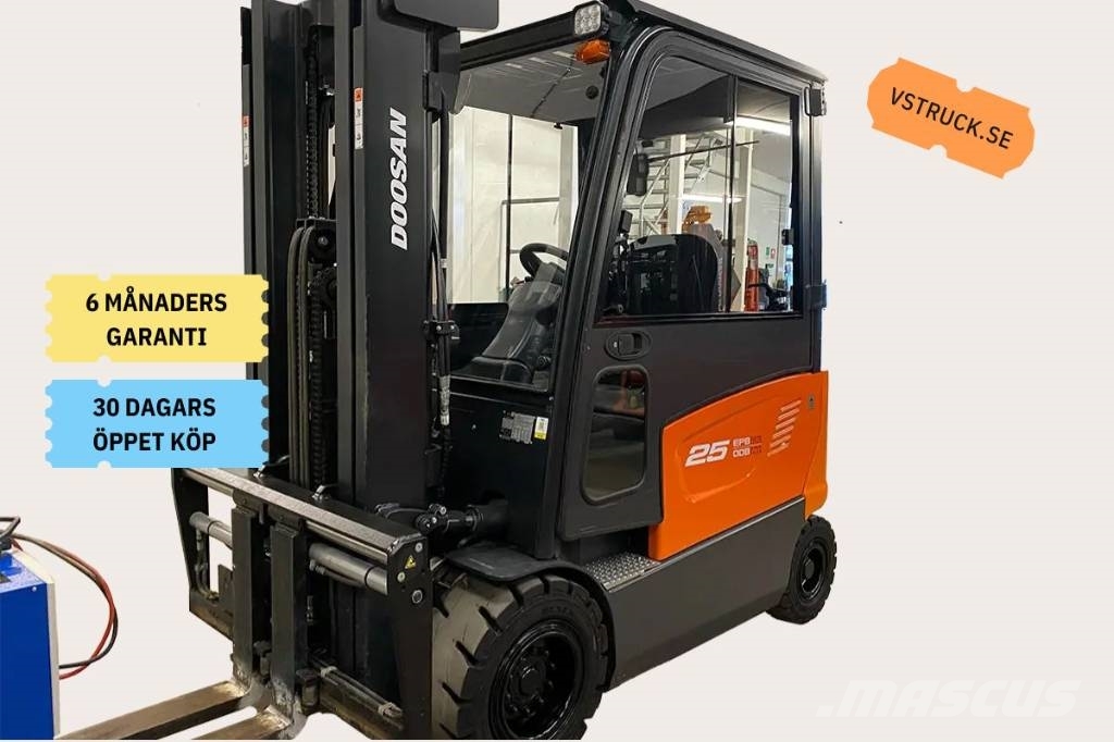 Doosan B25X-7, motviktstruck med endast 620h Sähkötrukit