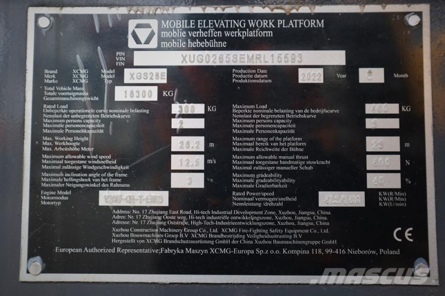 XCMG XGS28E Valid inspection, *Guarantee! Diesel, 4x4 D Teleskooppipuominostimet
