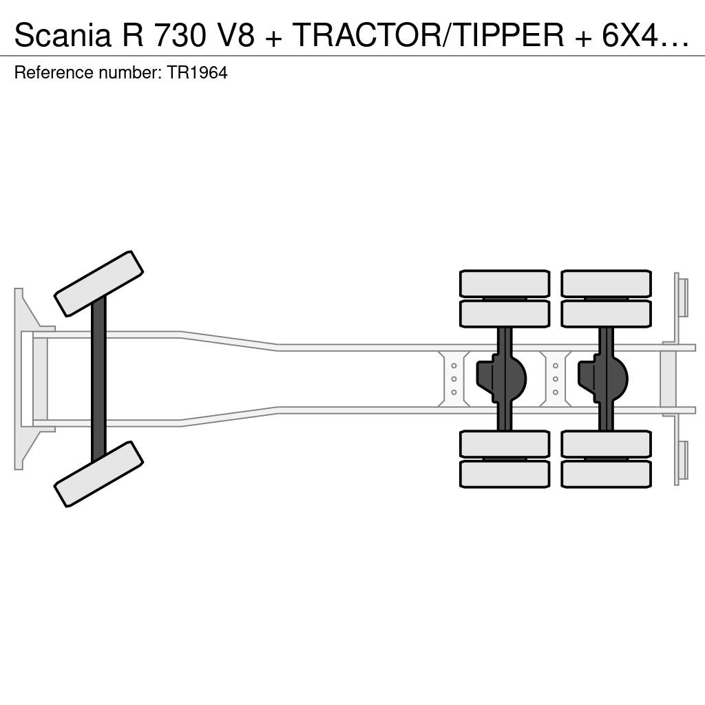 Scania R 730 V8 + TRACTOR/TIPPER + 6X4 + EURO 5 Camiones bañeras basculantes o volquetes
