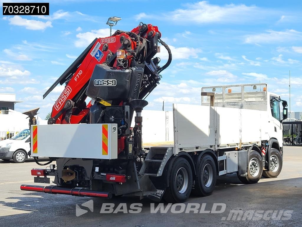 Scania G450 8X4 FASSI F710RA.2.25 Crane kran + Jib 5+6 Fu Camiones de cama baja