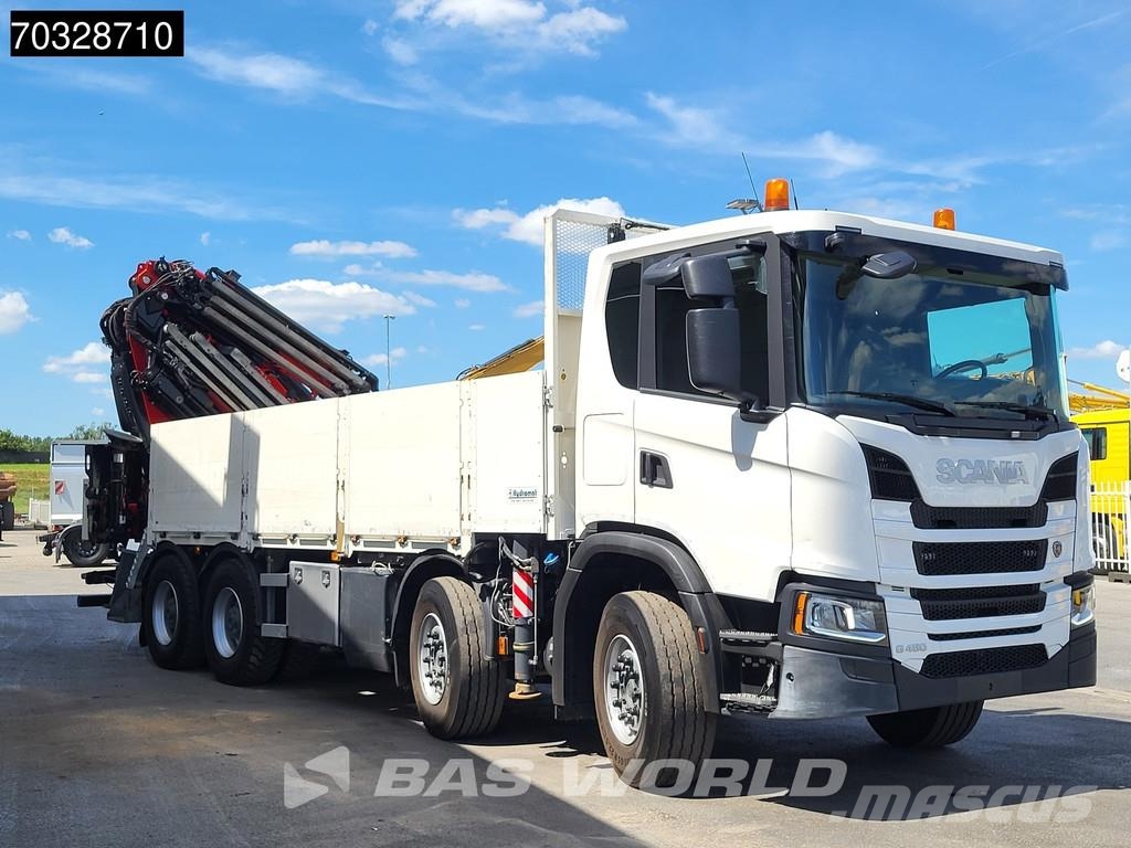 Scania G450 8X4 FASSI F710RA.2.25 Crane kran + Jib 5+6 Fu Camiones de cama baja
