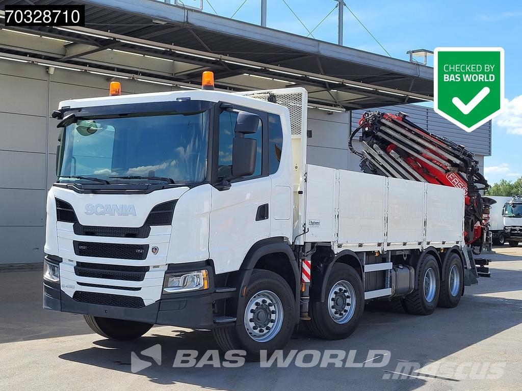 Scania G450 8X4 FASSI F710RA.2.25 Crane kran + Jib 5+6 Fu Camiones de cama baja