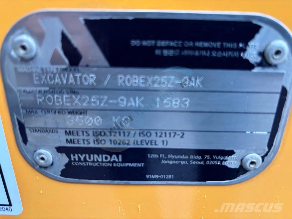 Hyundai Robex 25 Z-9 AK Mini excavators < 7t (Mini diggers)