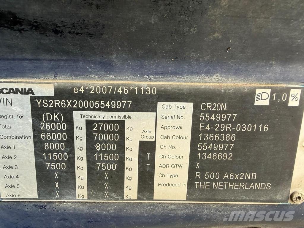 Scania R500 NGS 6X2 EURO 6 - STEERING AXLE - SPECIAL INTE Ciągniki siodłowe