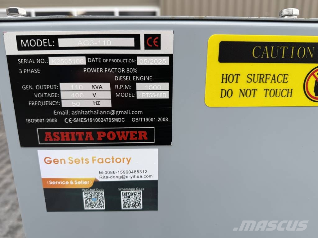 Ashita 110 KVA 디젤 발전기