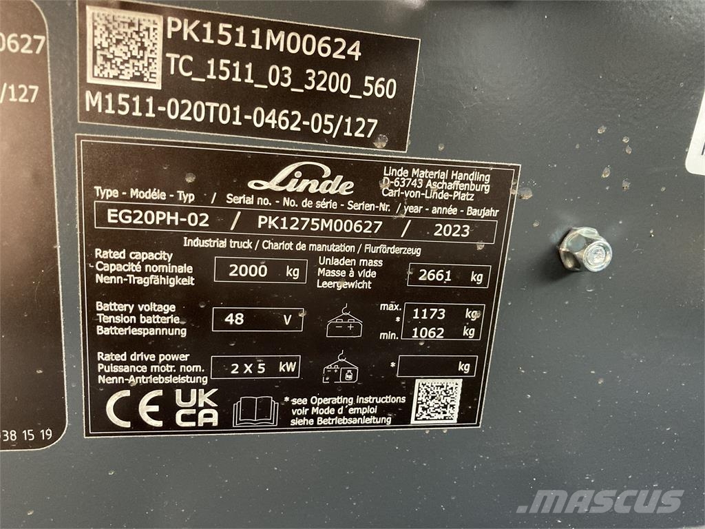 Linde EG20PH Carretillas de horquilla eléctrica