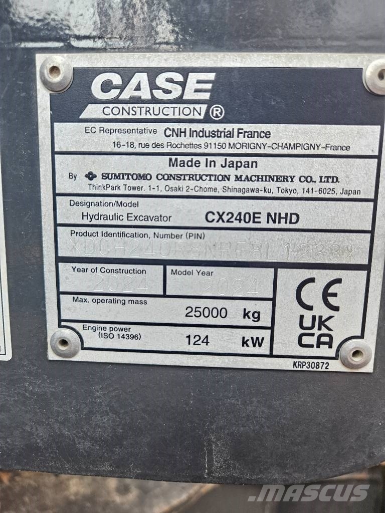CASE CX 240 Paletli ekskavatörler