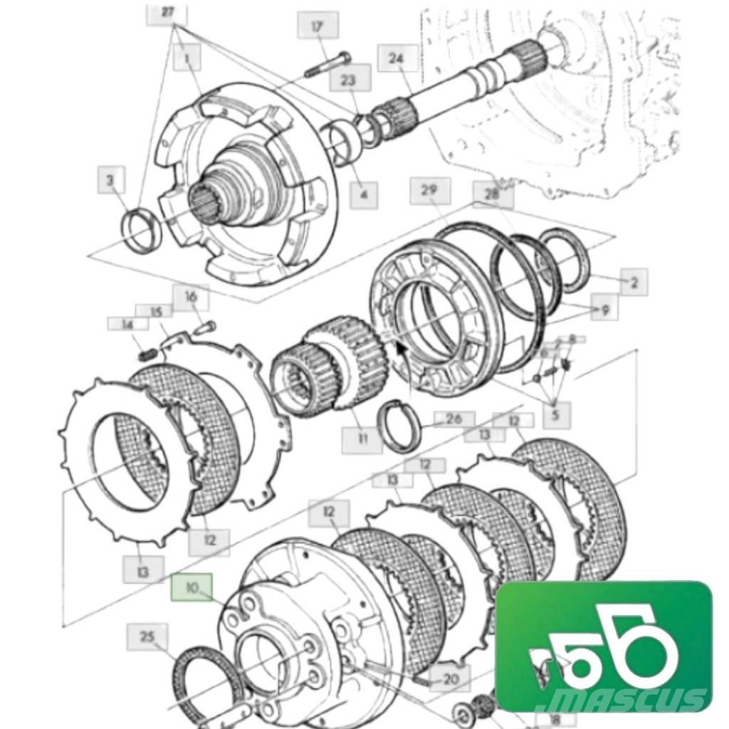 John Deere 7810 Clutch basket PowrQuad R95371 R121147 底盘和悬架