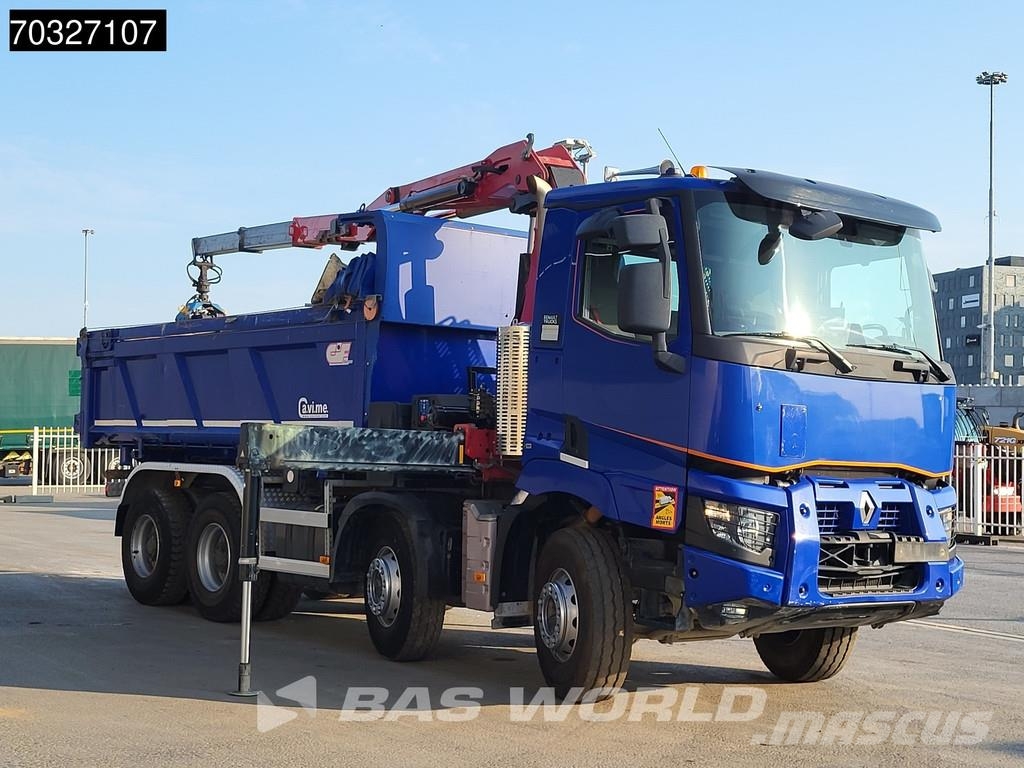 Renault C 480 C 8X4 HMF 2243 Z-Crane Tipper Full Steel Eur Bañeras basculantes usadas