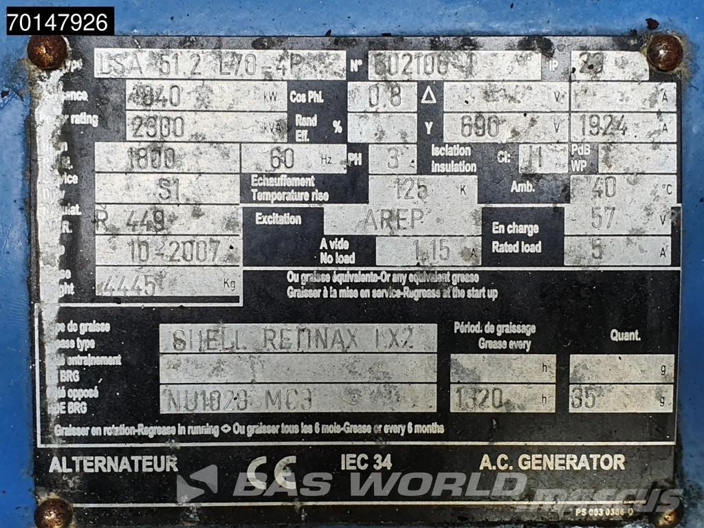 Sdmo 51.2L70-4P 2600 KVA - ENGINE NEEDS REPAIR Dízel áramfejlesztők