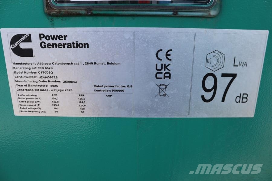 Cummins C170D5Q Declaration of Conformity, Diesel, 170kVA, Diiselgeneraatorid