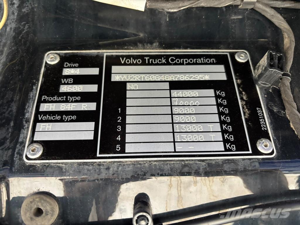 Volvo FH 540 8x4 RETARDER / TANDEM AXLE LIFT / BOX L=557 Kiper tovornjaki
