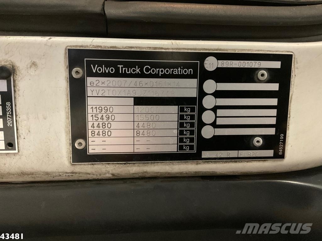 Volvo FL 250 Euro 6 met Dhollandia laadklep Bakwagens met gesloten opbouw