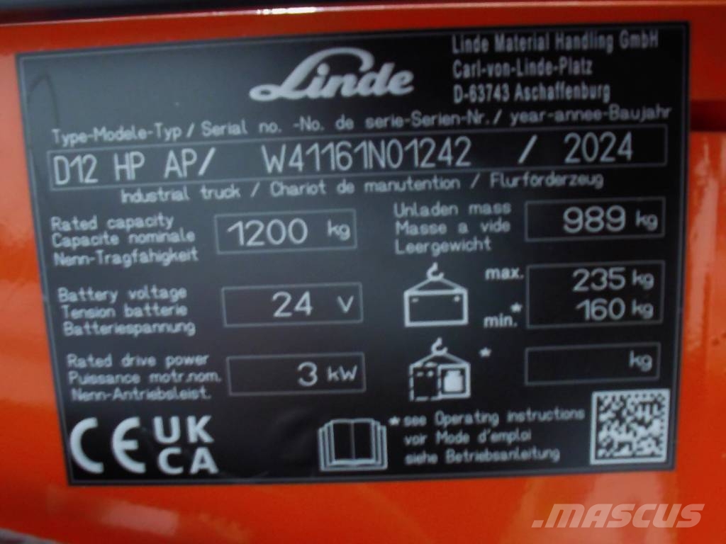 Linde D 12 Deichselstapler